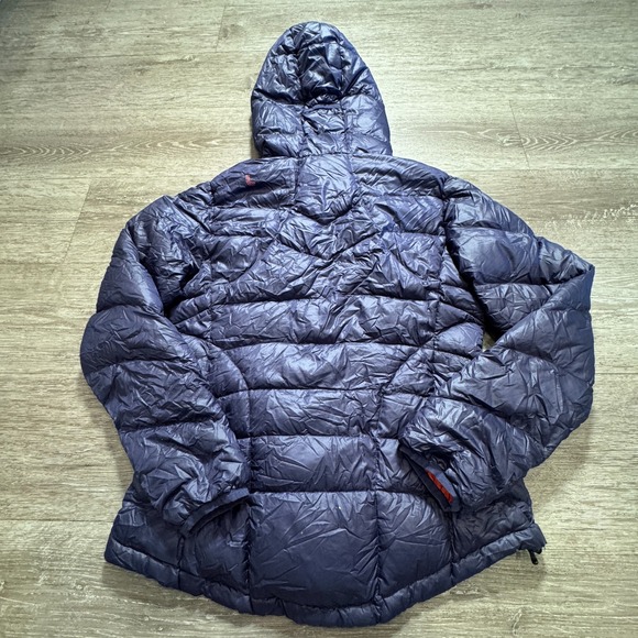 Lole Jacket Womens Medium Blue & Orange Duck Down Puffer Full Zip Hooded Quilted - Picture 8 of 12